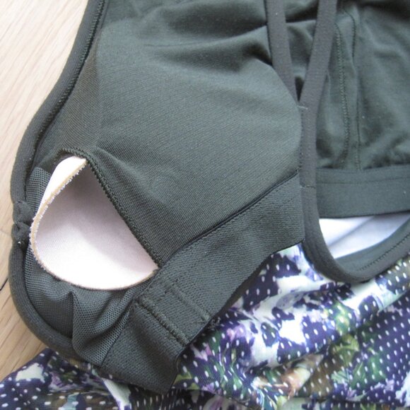 Lululemon Power Y Tank *Luon, Floral Sport White Multi / Gator Green Size 6 - Picture 6 of 10